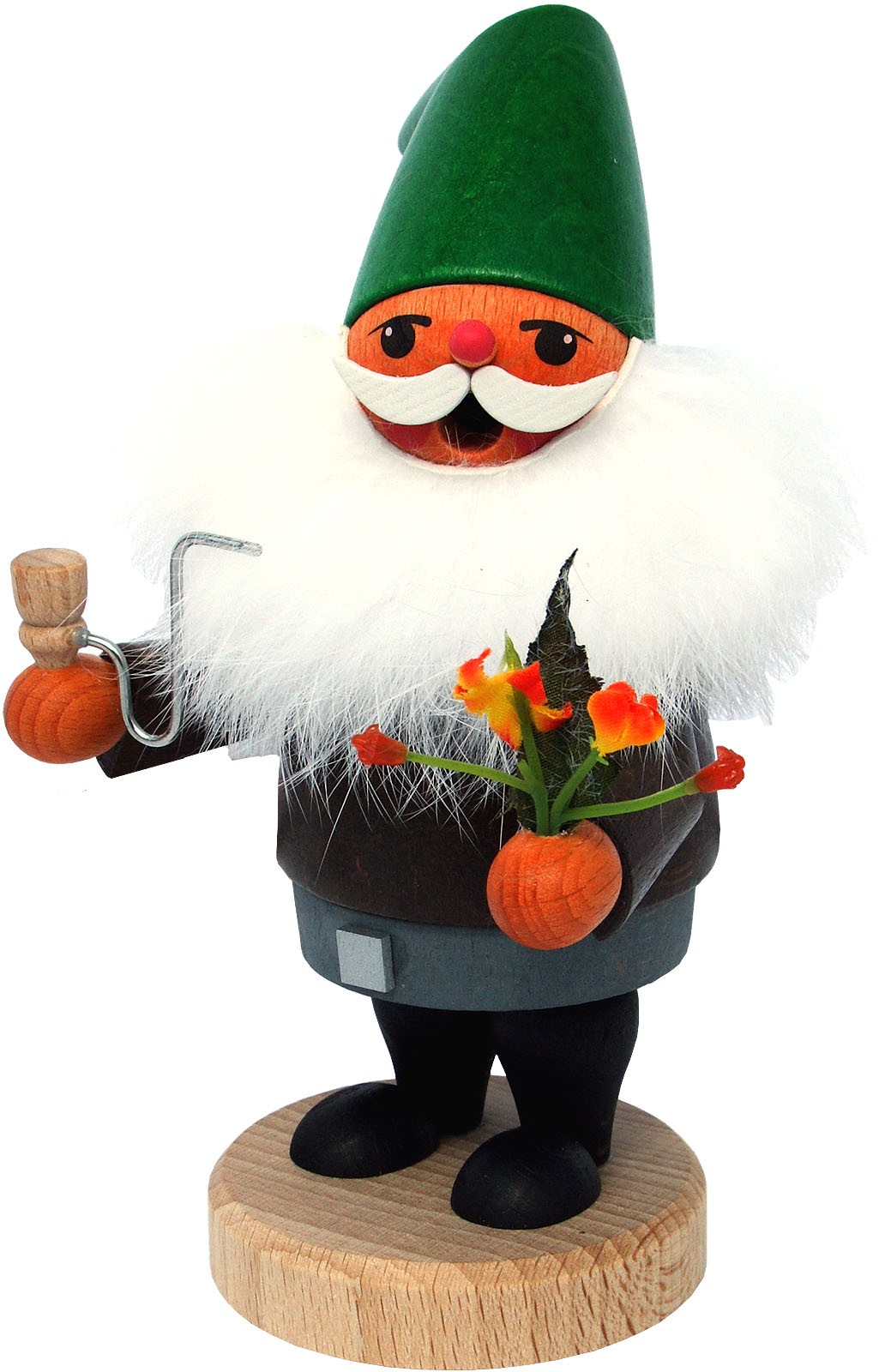 Räuchermann Zwerg Gärtner mit Blume