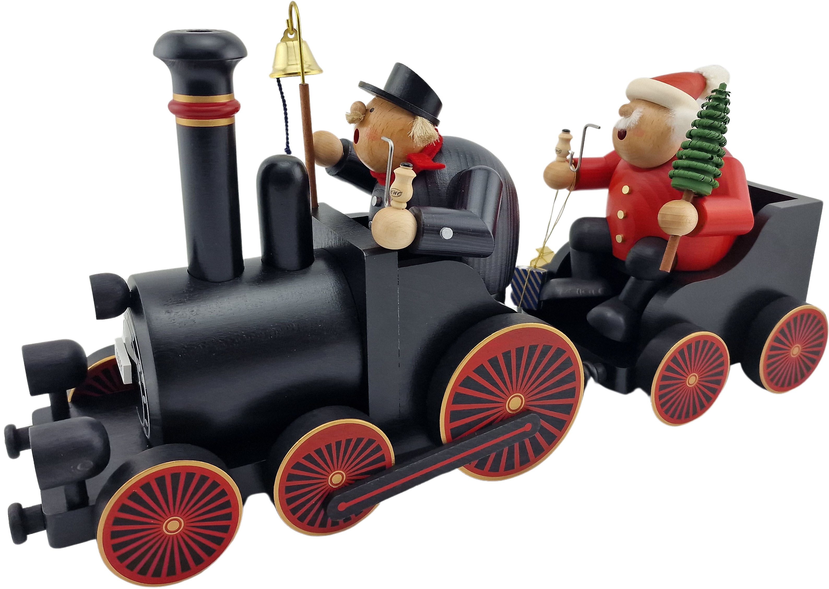 Lokführer und Weihnachtsmann mit Eisenbahn Lokführer und Weihnachtsmann mit Eisenbahn