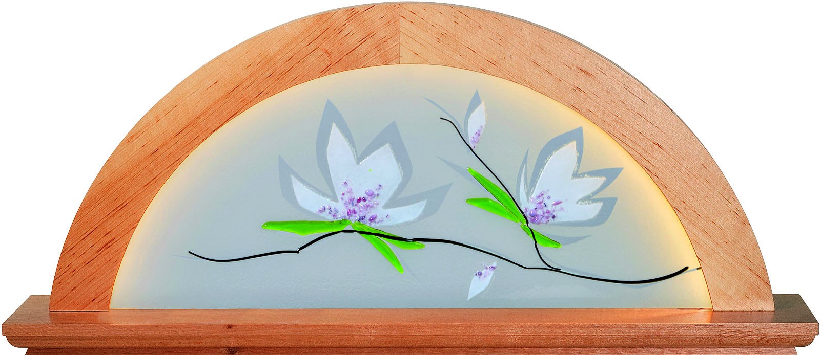 Lichterbogen Erle natur, mit Glas, Magnolie Lichterbogen Erle natur, mit Glas, Magnolie