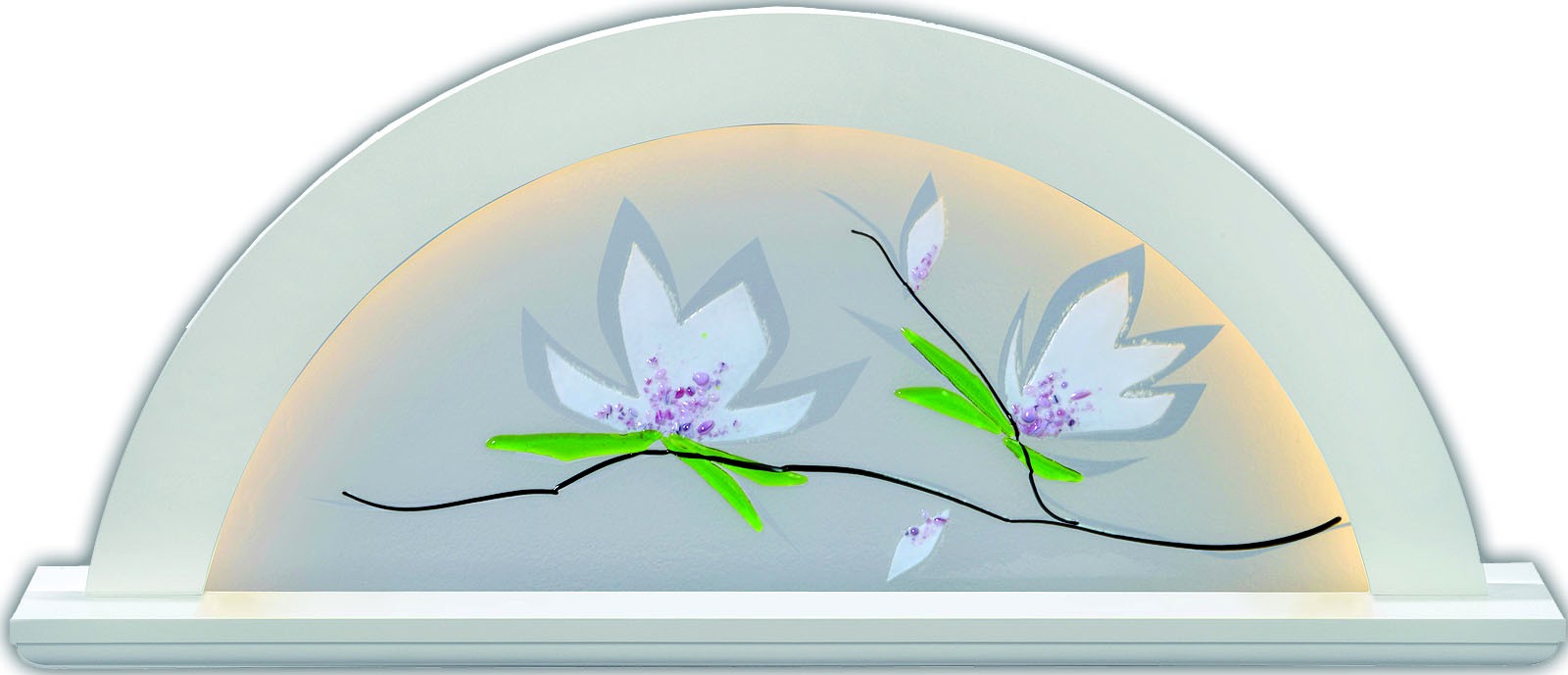 Lichterbogen Erle weiß, mit Glas, Magnolie Lichterbogen Erle weiß, mit Glas, Magnolie