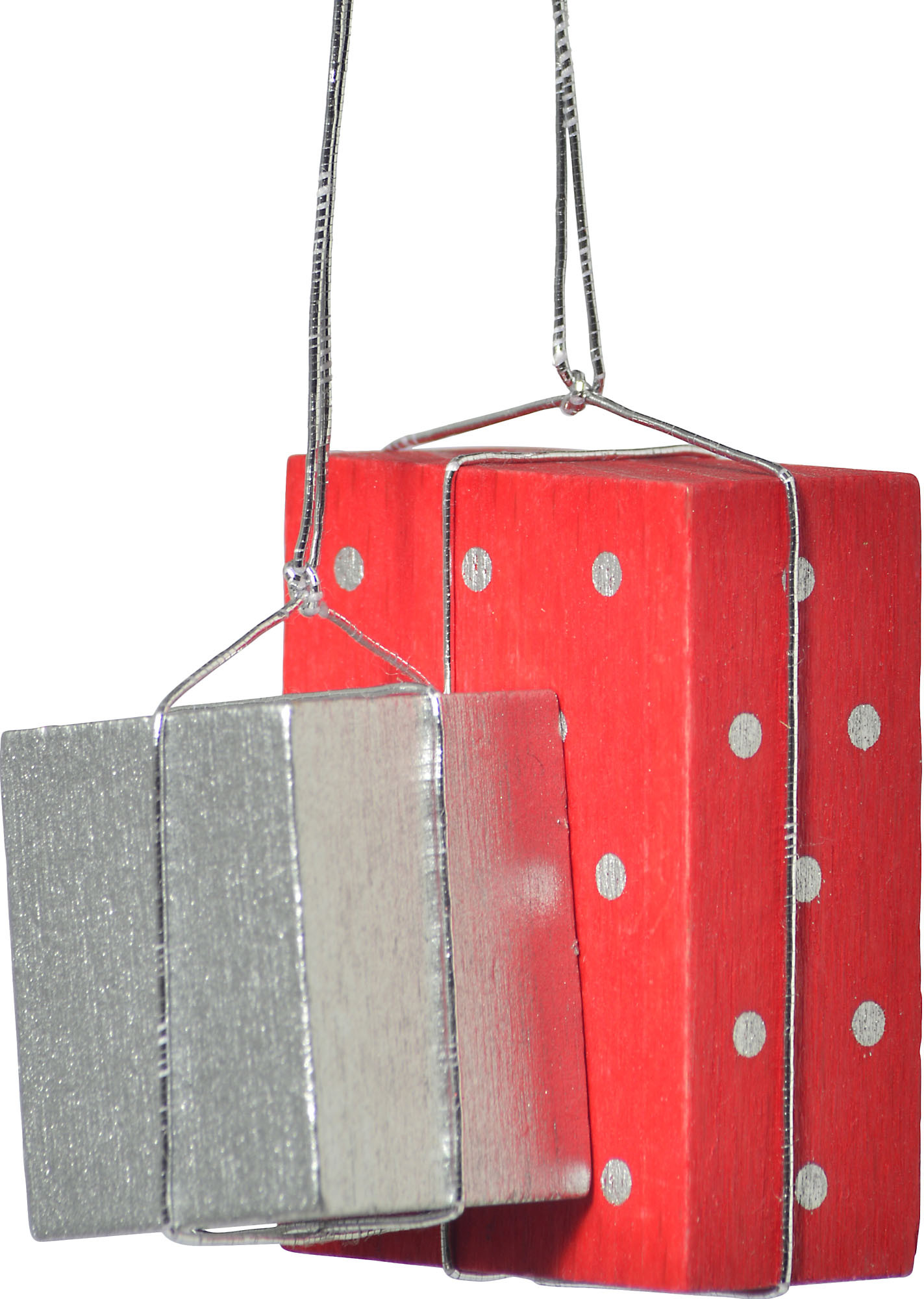 Baumbehang Pakete - rot/silber