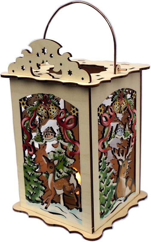 Weihnachtslaterne für Teelicht - Rehe Weihnachtslaterne für Teelicht - Rehe