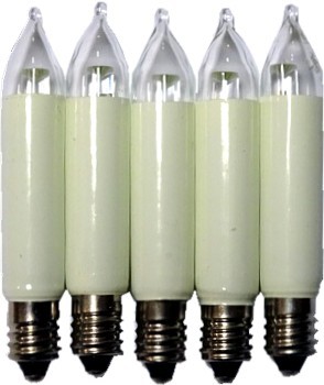 LED - Kleinschaftkerzen, 5 Stück, 8V-55Volt LED - Kleinschaftkerzen, 5 Stück, 8V-55Volt