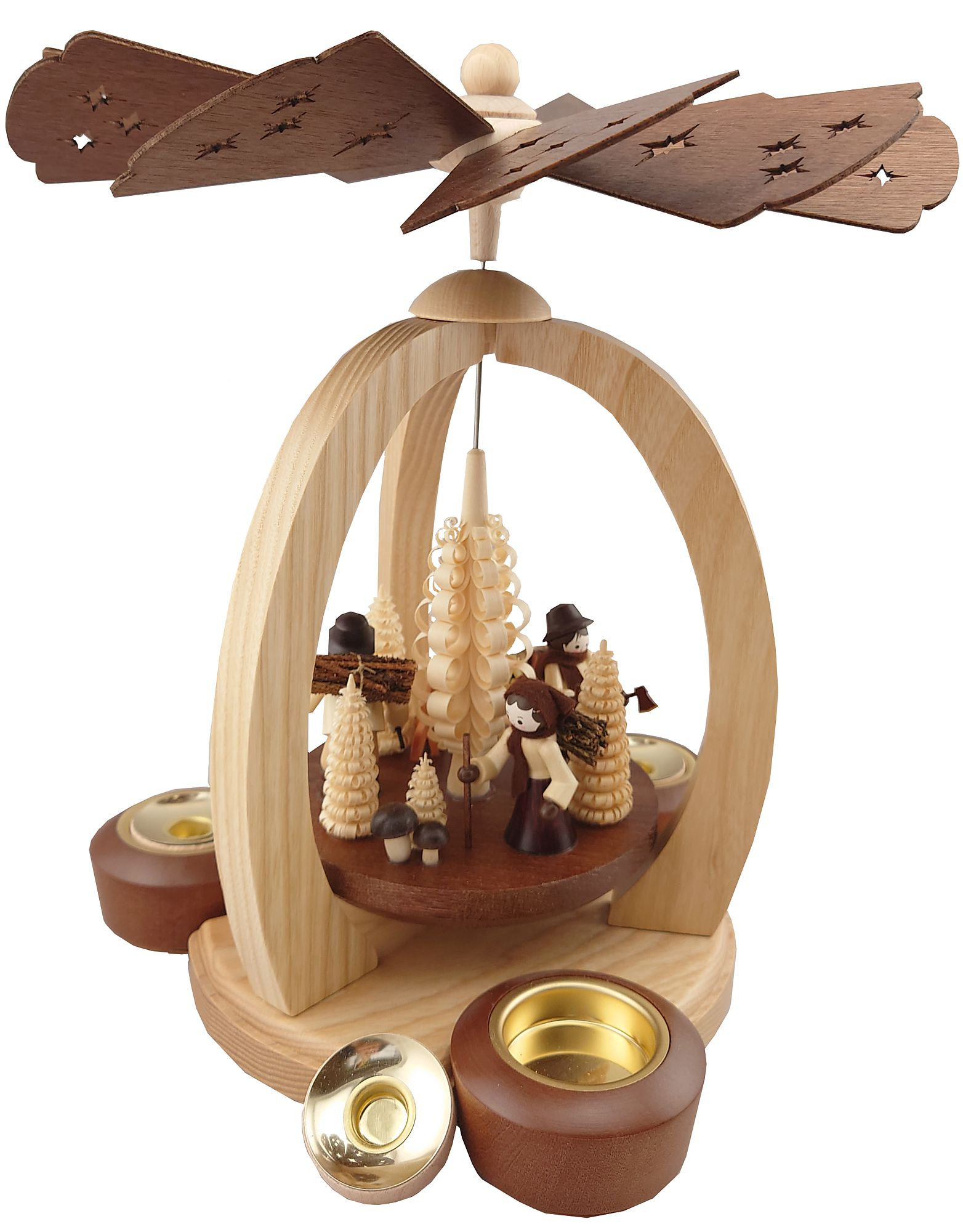 Pyramide Waldleute mit Teelicht und Kerze Pyramide Waldleute mit Teelicht und Kerze