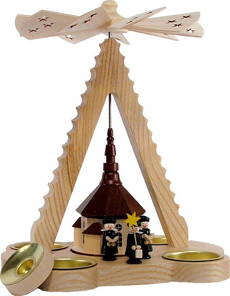 Pyramide Spitze mit Teelicht und Kerze Pyramide Spitze mit Teelicht und Kerze