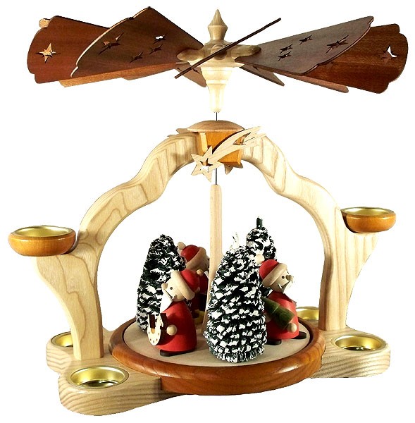 Pyramide Weihnachtsmänner mit Teelicht Pyramide Weihnachtsmänner mit Teelicht