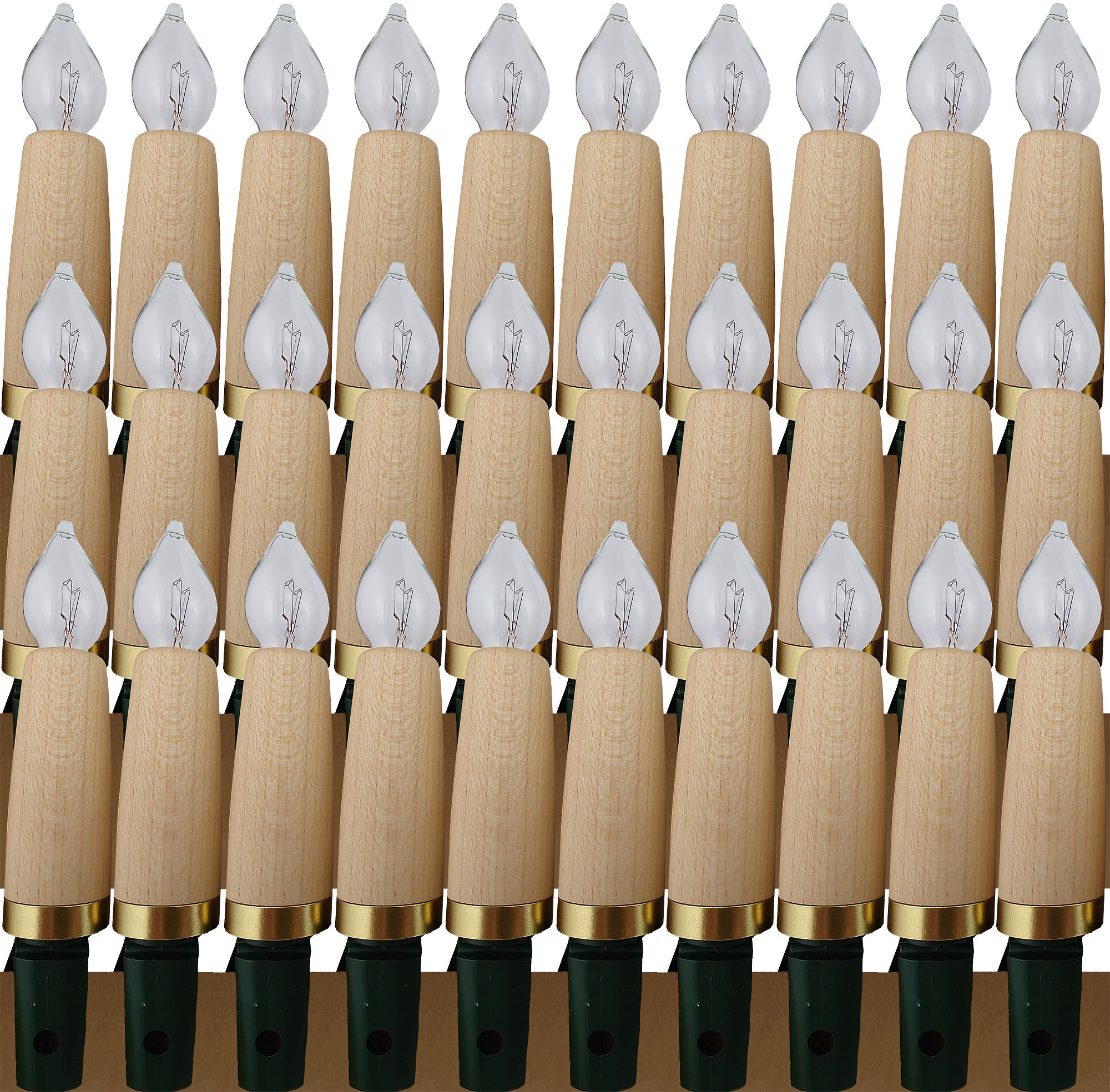 NARVA Lichterkette mit Holzschaft - Ahorn, 30-tlg