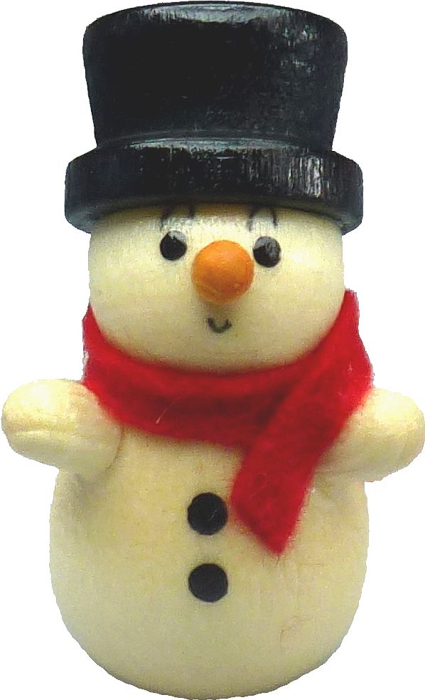 Miniatur Schneemann mit Zylinder