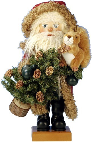 Nußknacker Weihnachtsmann mit Eichhörnchen Nußknacker Weihnachtsmann mit Eichhörnchen