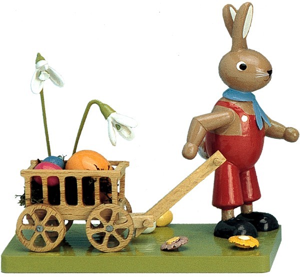 Osterhase mit Wagen