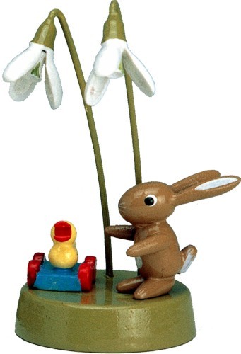 Hase mit Schneeglöckchen Hase mit Schneeglöckchen