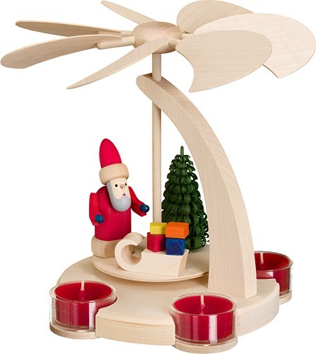 Bogenpyramide klein, Weihnachtsmann mit Schlitten Bogenpyramide klein, Weihnachtsmann mit Schlitten