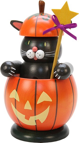 Räucherfigur Katze im Kürbis Räucherfigur Katze im Kürbis