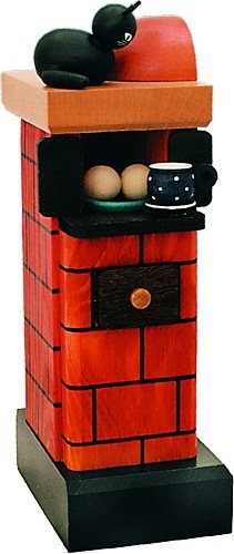 Räucherfigur Kachelofen rot 