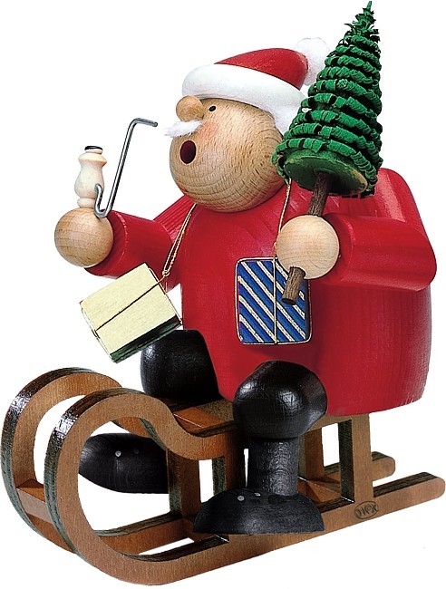 Räuchermann Weihnachtsmann mit Schlitten Räuchermann Weihnachtsmann mit Schlitten