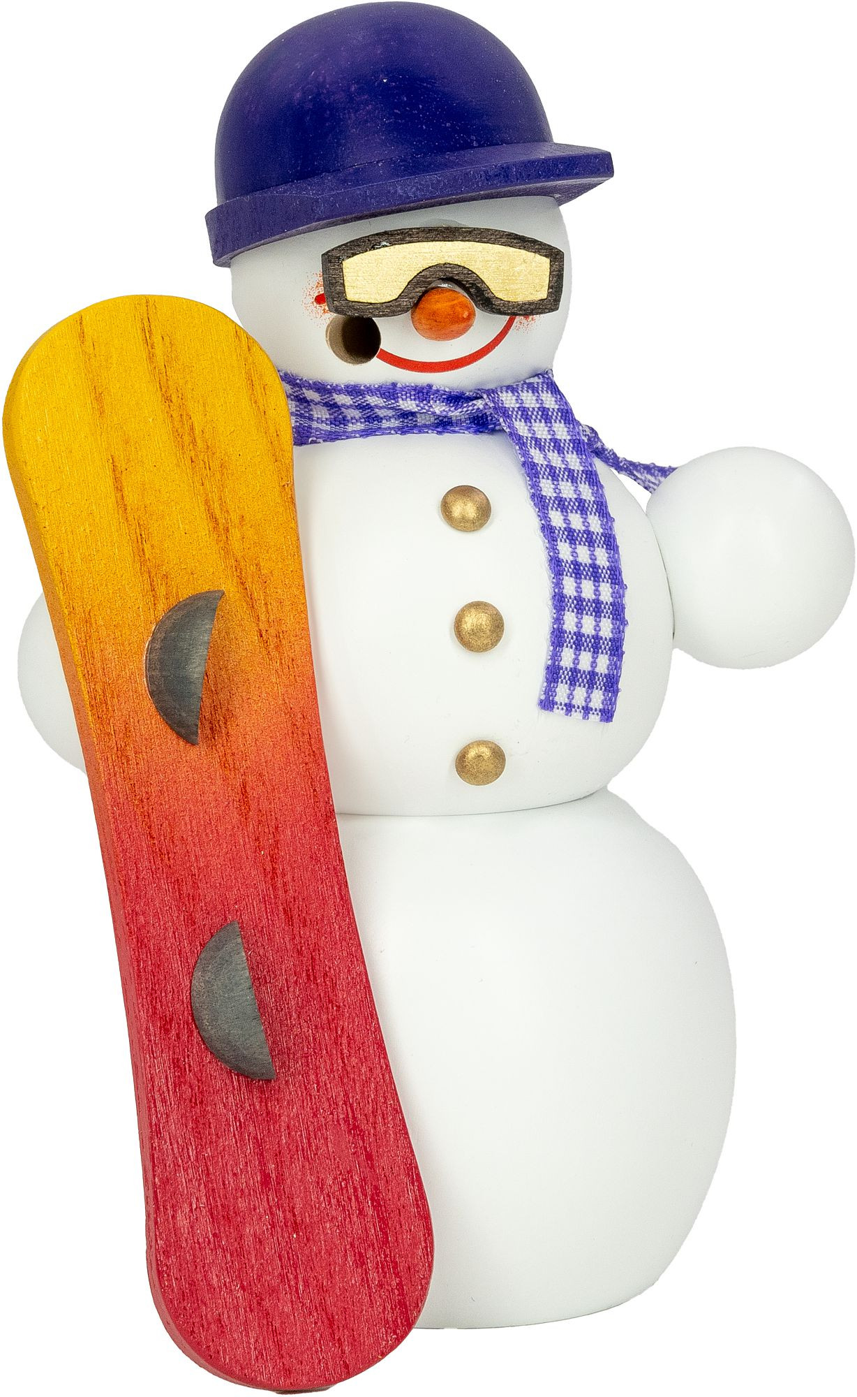 Räucherfigur Schneemann Snowboarder