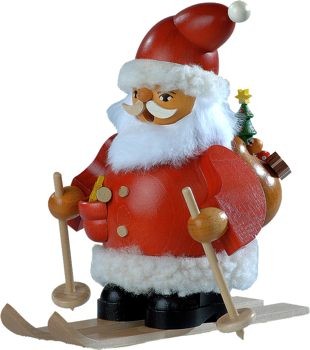 Räuchermann Weihnachtsmann auf Skier, klein Räuchermann Weihnachtsmann auf Skier, klein