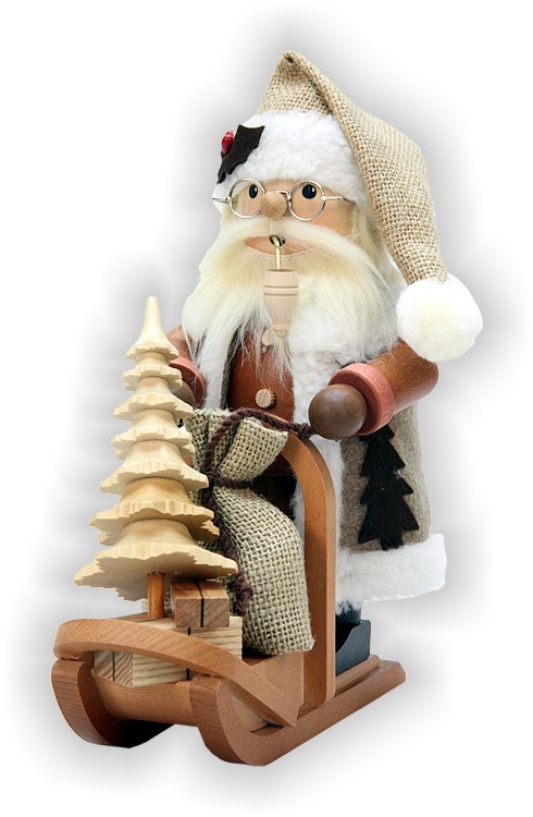 Räuchermann Weihnachtsmann mit Schlitten Räuchermann Weihnachtsmann mit Schlitten