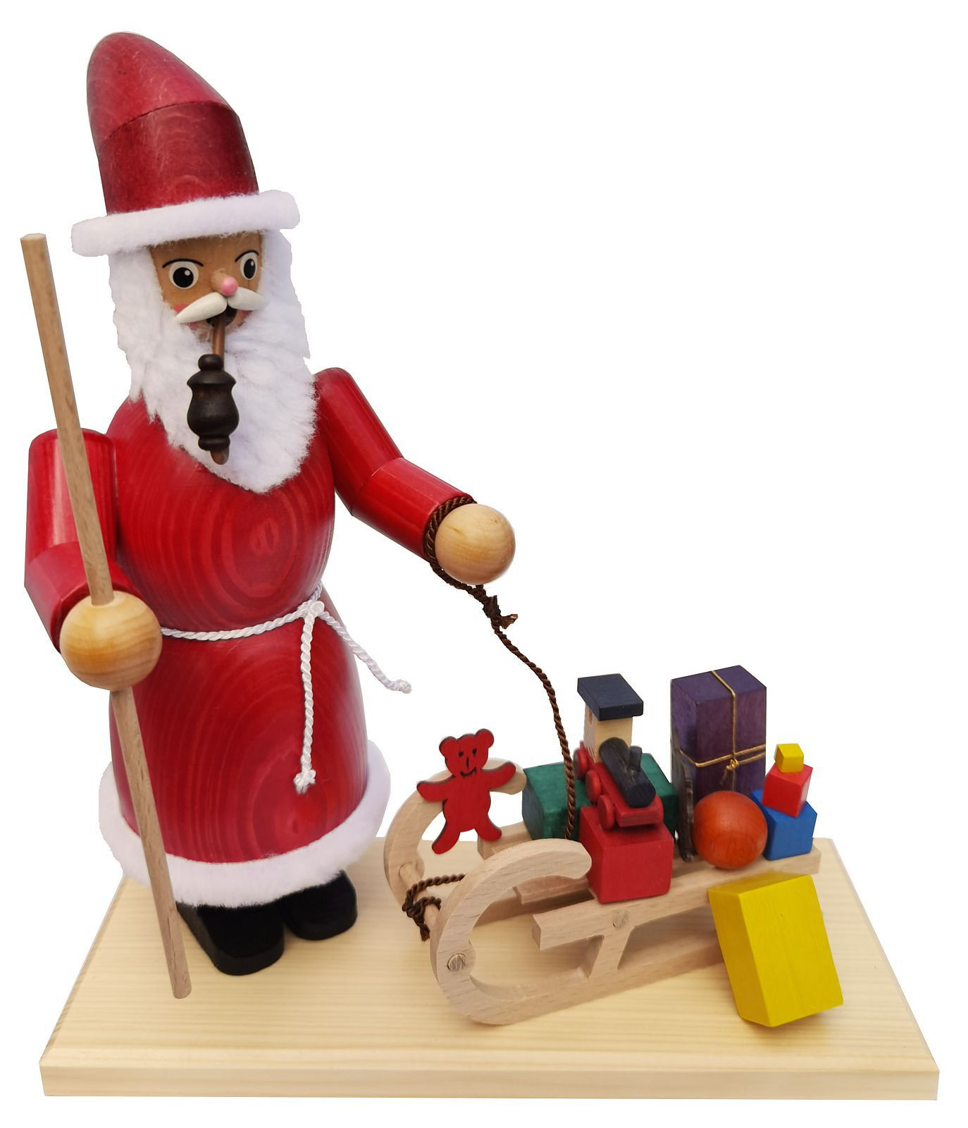 Räuchermännchen Weihnachtsmann mit Schlitten Räuchermännchen Weihnachtsmann mit Schlitten