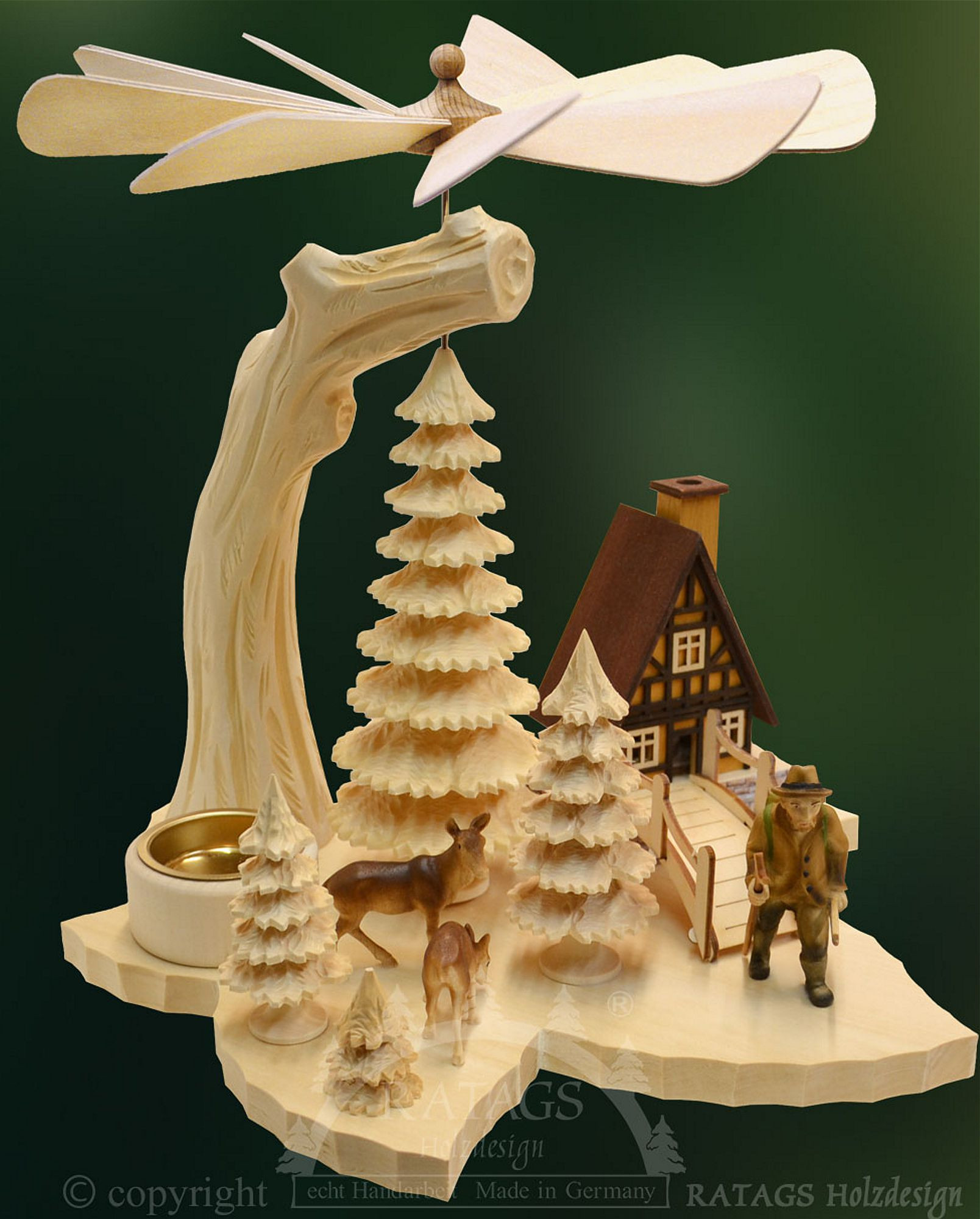 Massivholz-Blattpyramide, Waldmann farblich Massivholz-Blattpyramide, Waldmann farblich