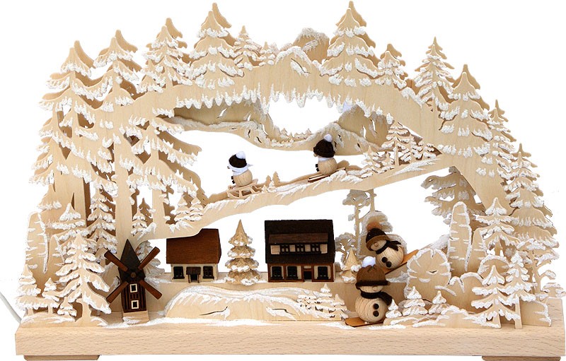 3D-Schwibbogen klein, Winterdorf
