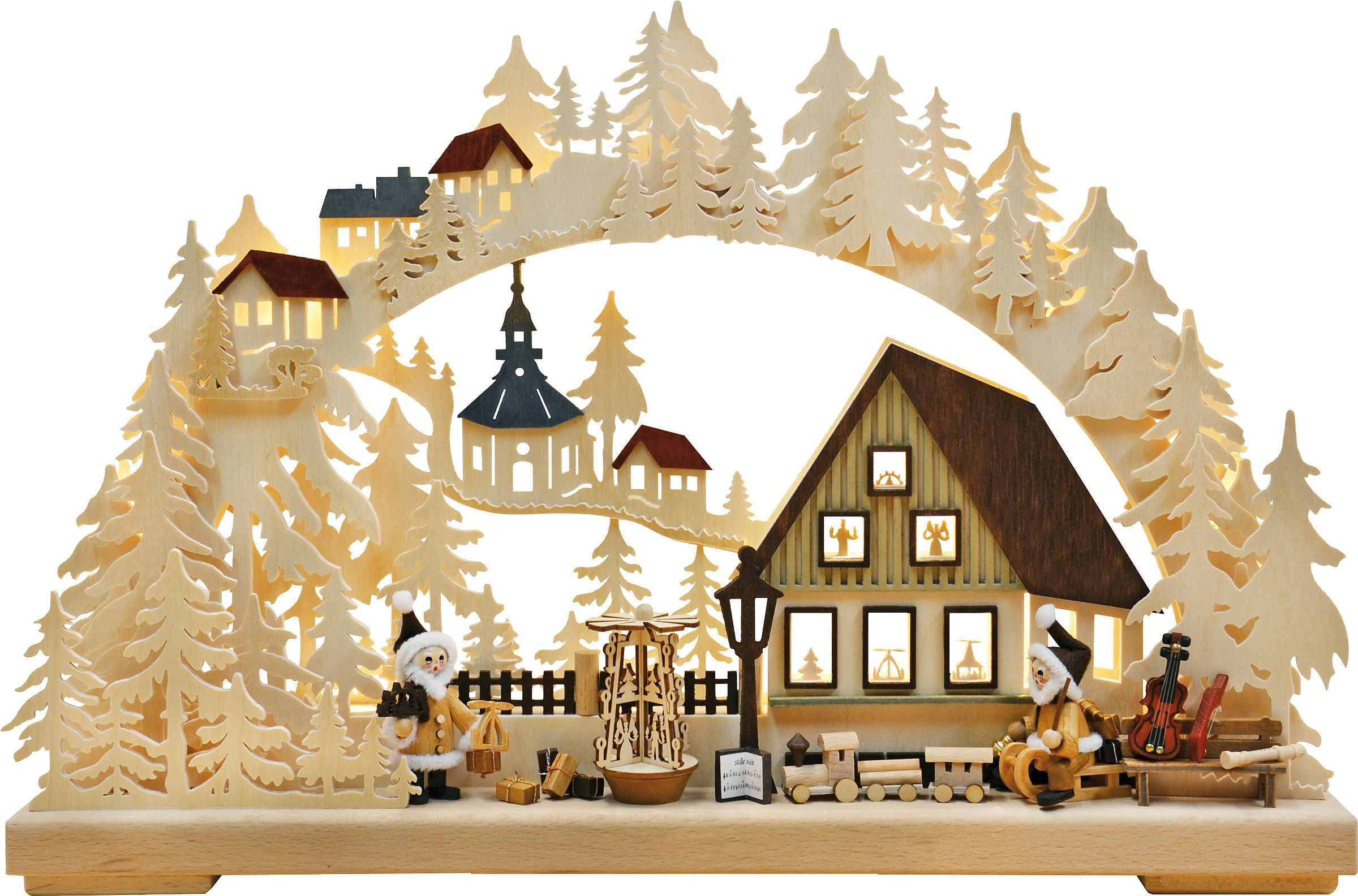 3D-Schwibbogen Weihnachtsmannwerkstatt, klein