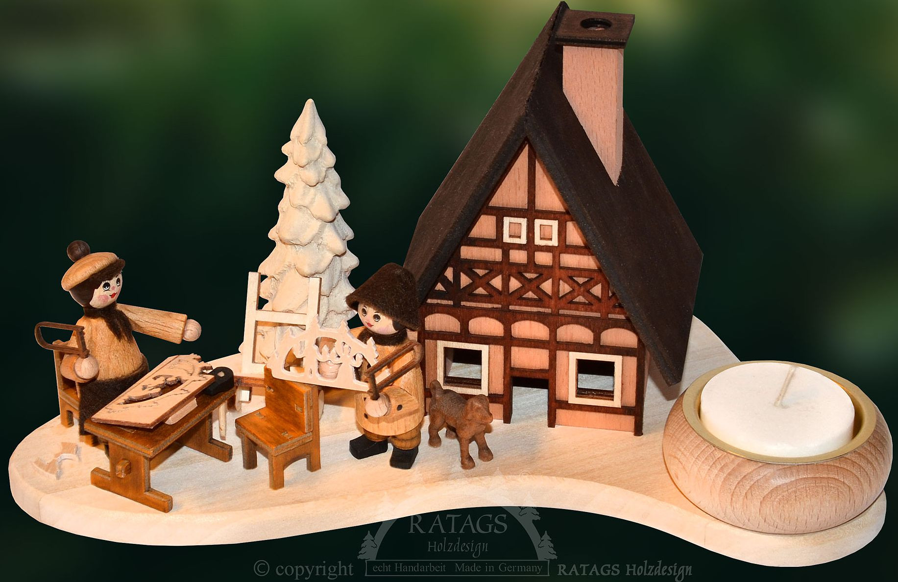 Räucherhaus Schwibbogenbauer mit Teelicht Räucherhaus Schwibbogenbauer mit Teelicht
