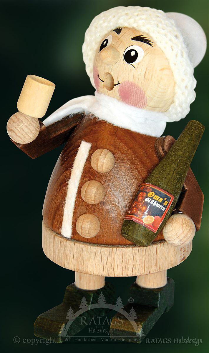 Räuchermännchen Winterkind mit Glühwein