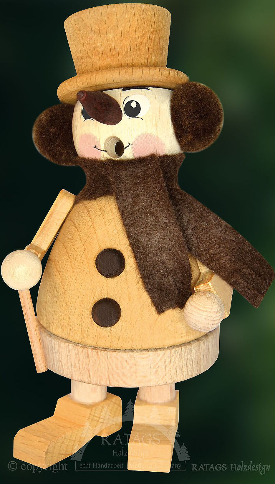 Räuchermännchen Schneemann mit Stock