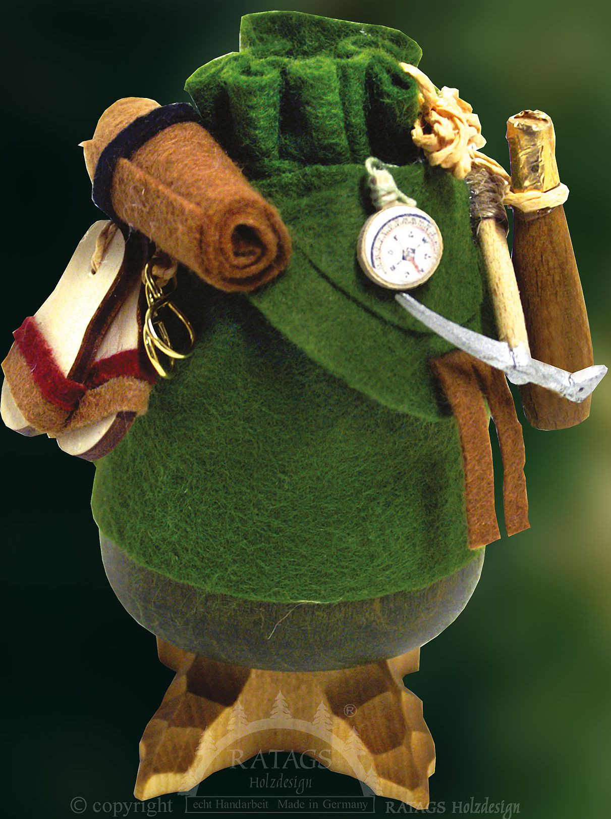 Räucherfigur Räuchersack, grün