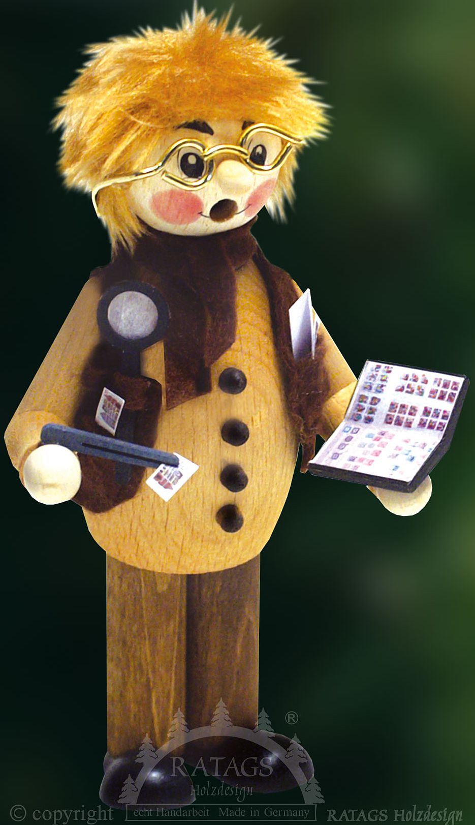 Räucherfigur Naturpaffer Philatelist