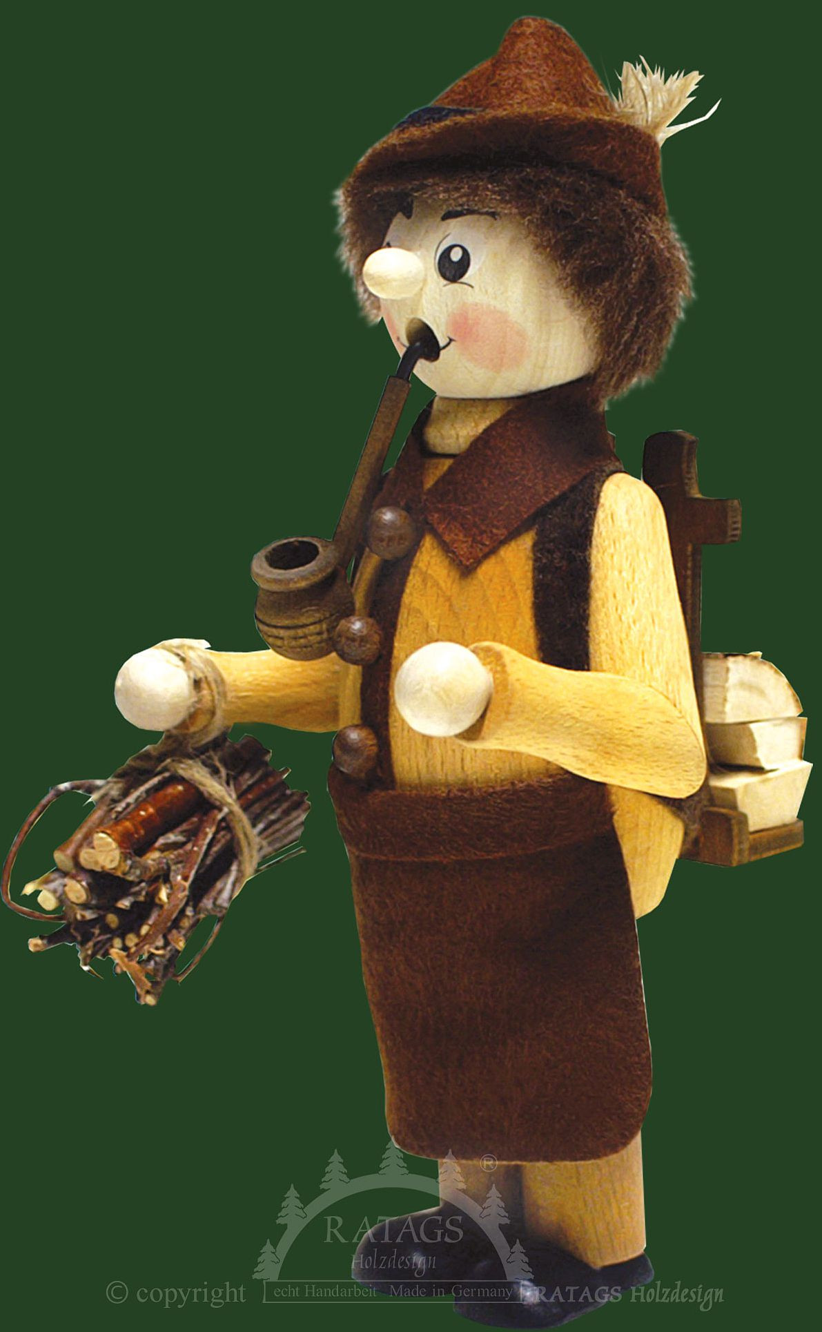 Räucherfigur Naturpaffer Holzsammler