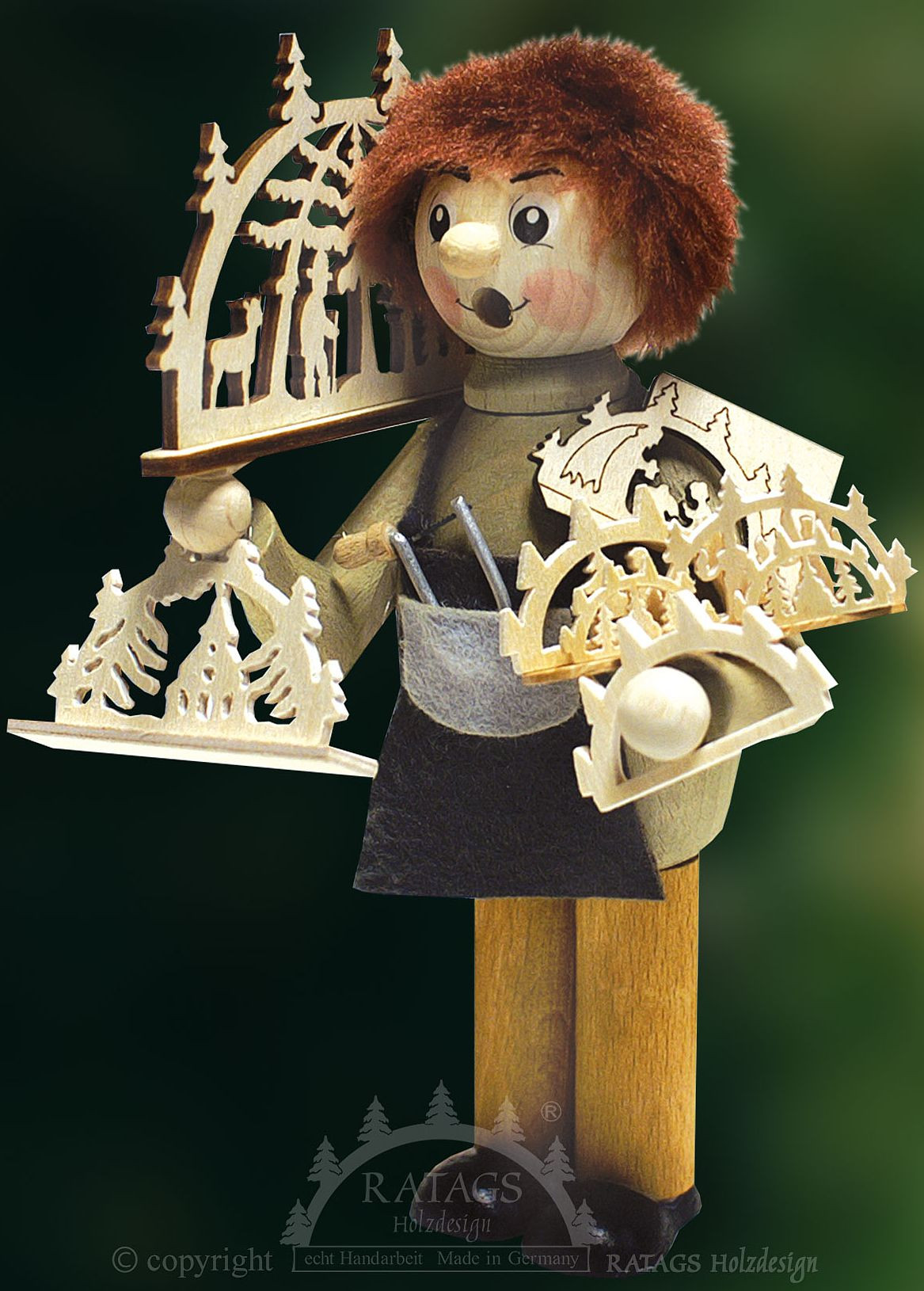 Räucherfigur Naturpaffer Schwibbogenbauer Räucherfigur Naturpaffer Schwibbogenbauer