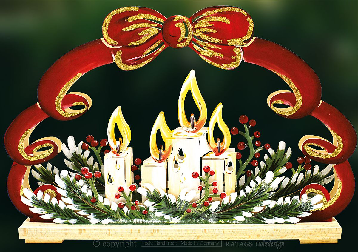 Schwibbogen Adventslichter, handbemalt, klein