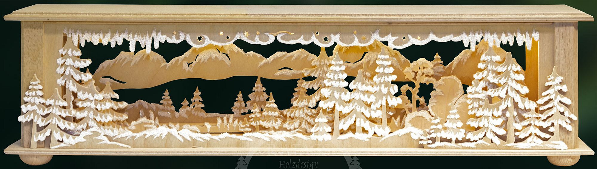 Raumleuchte Wald und Eiszapfen, klein mit Raureif