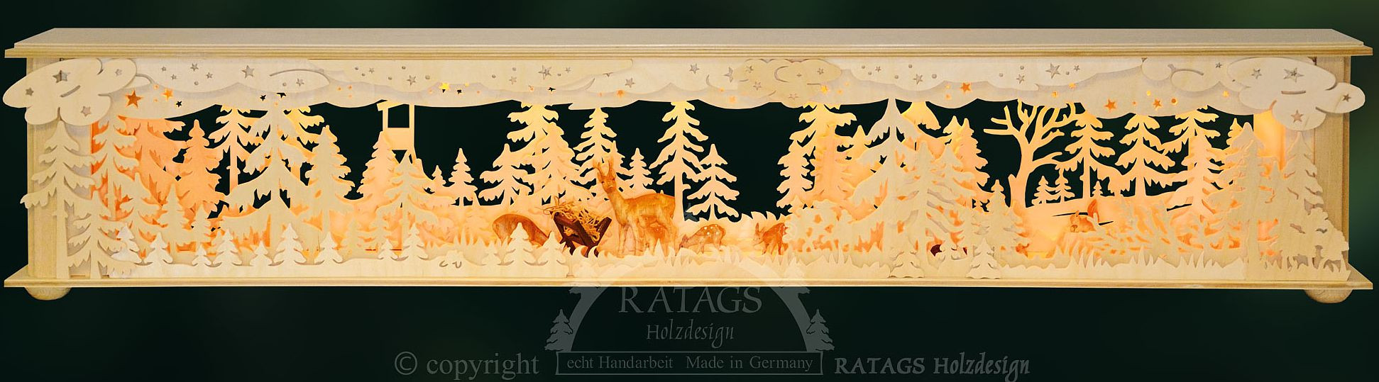 Raumleuchte Futterkrippe im Wald, gross Raumleuchte Futterkrippe im Wald, gross