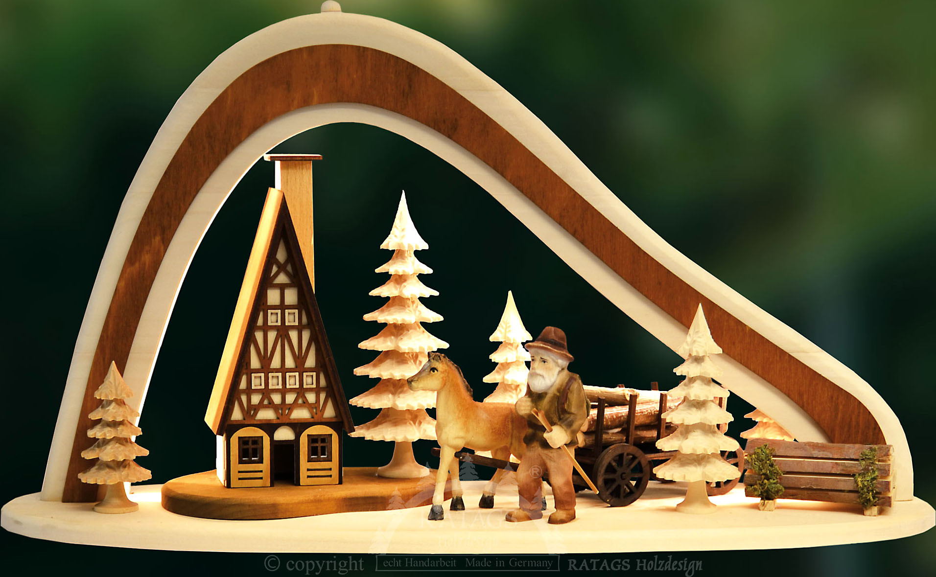 Schwibbogen Traditionelles Holzrücken, Massivholz
