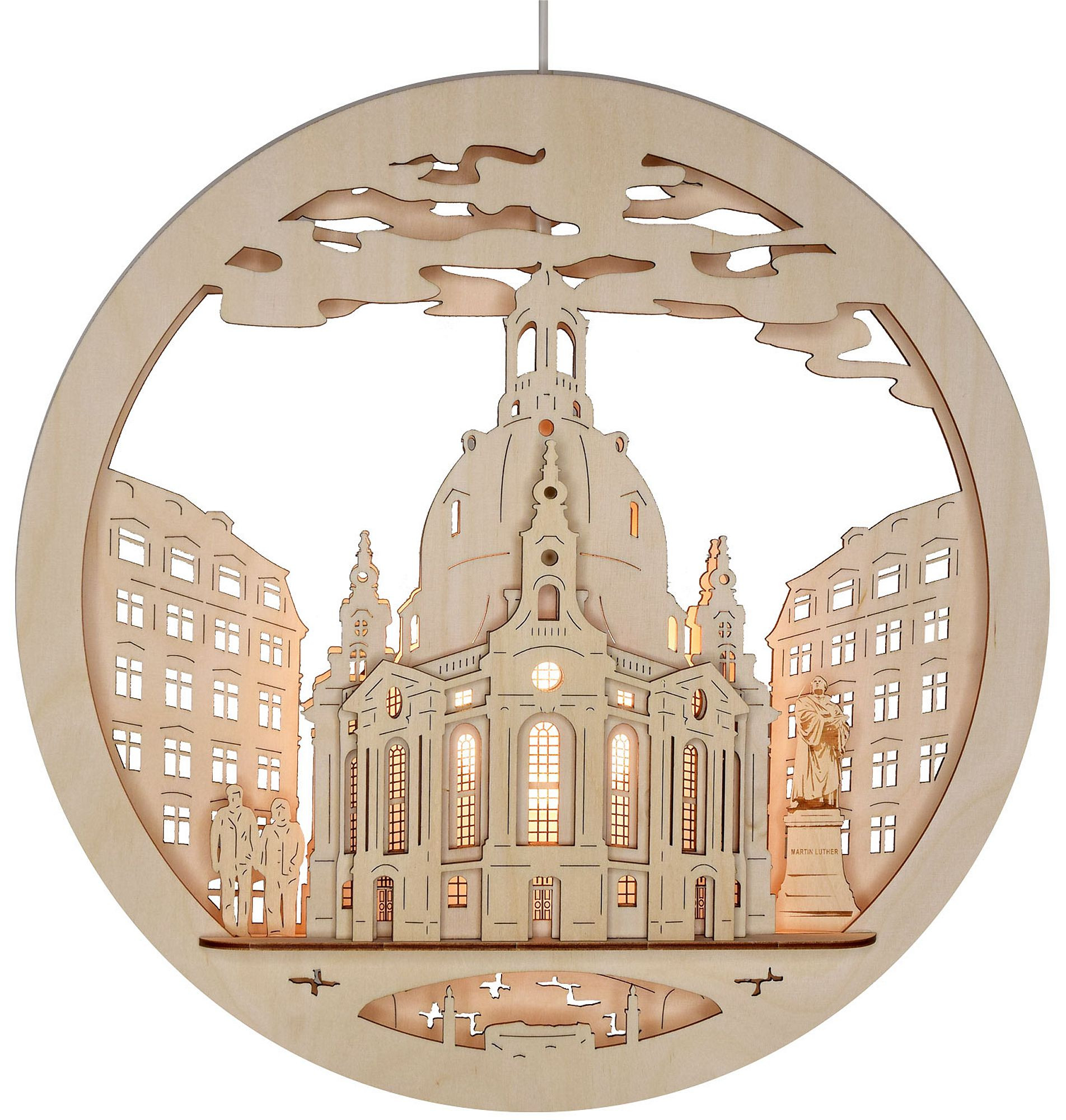 Fensterbild, beleuchtet, Frauenkirche