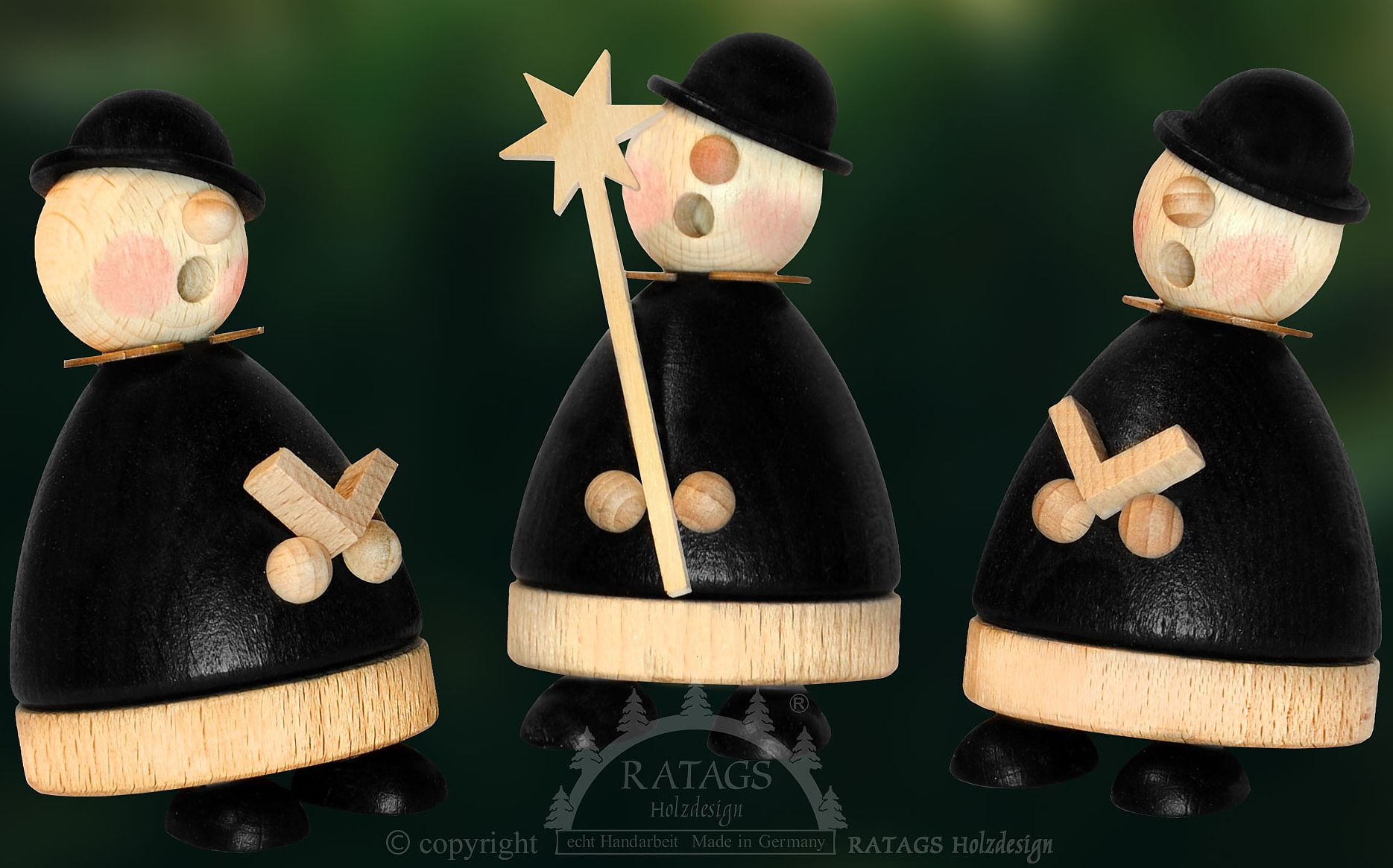 Räuchermännchen Räuchermollis Kurrendesänger, 3er Set