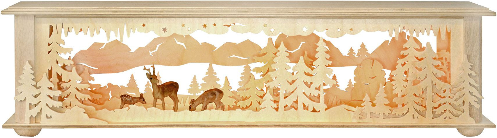 Raumleuchte Wald mit Rehen an der Futterkrippe, klein