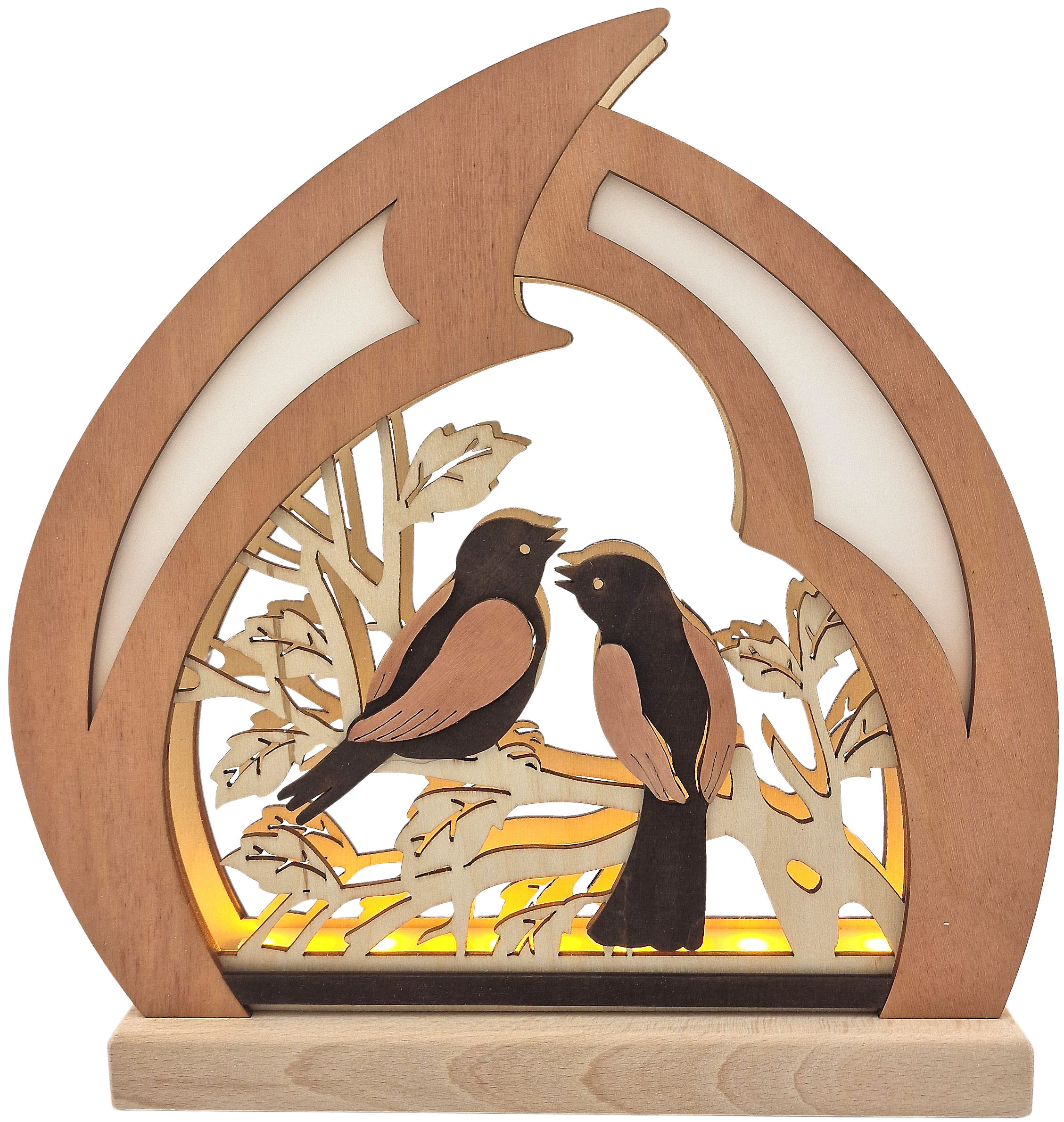 Romantikleuchte Vögelchen, birnbaum