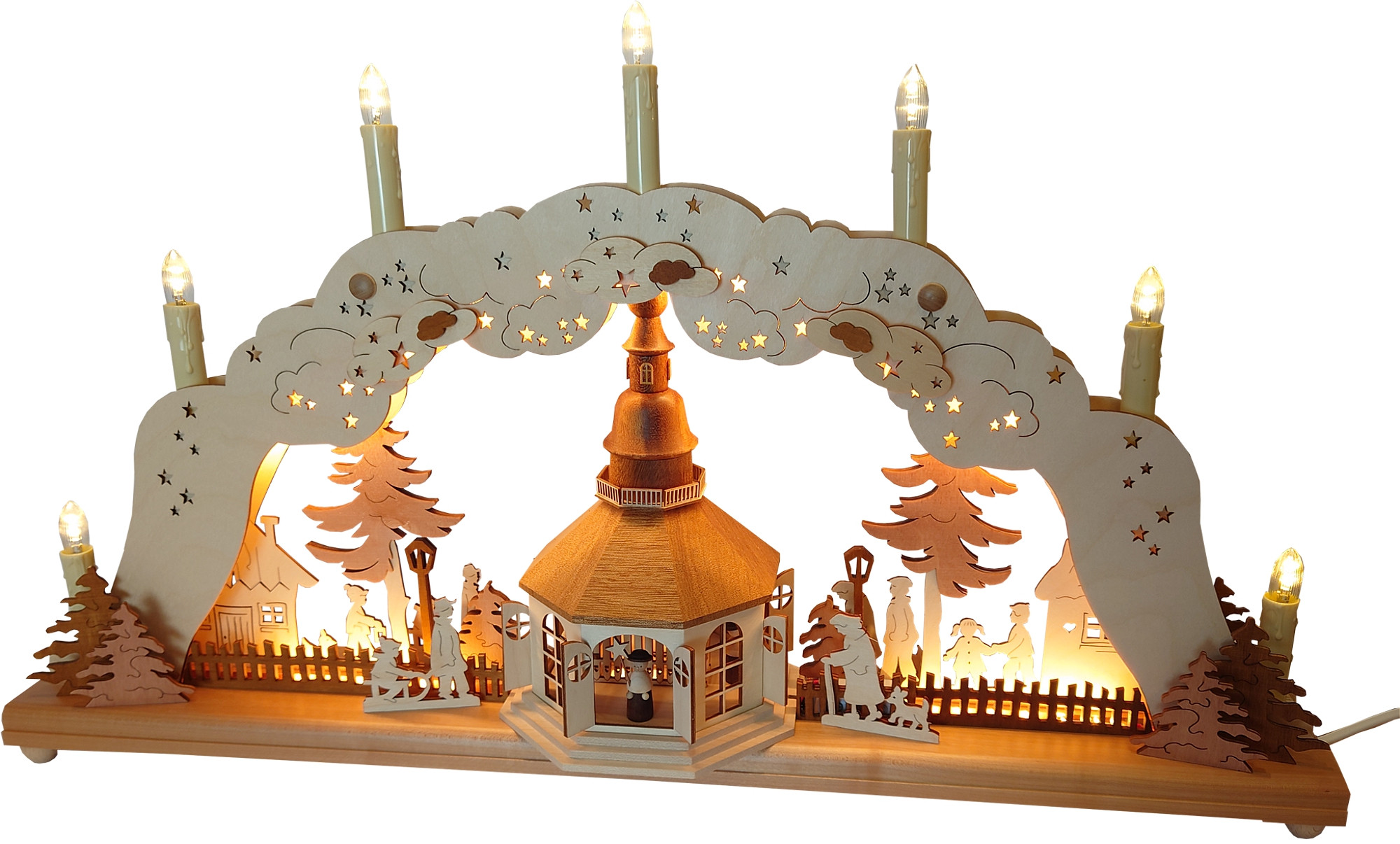 Doppel-Schwibbogen Seiffener Kirche Doppel-Schwibbogen Seiffener Kirche
