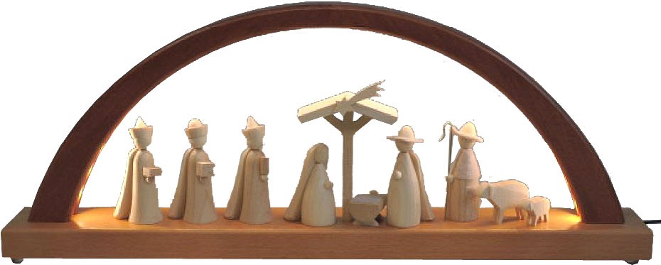 Schwibbogen Christi Geburt - neues Design, natur Schwibbogen Christi Geburt - neues Design, natur