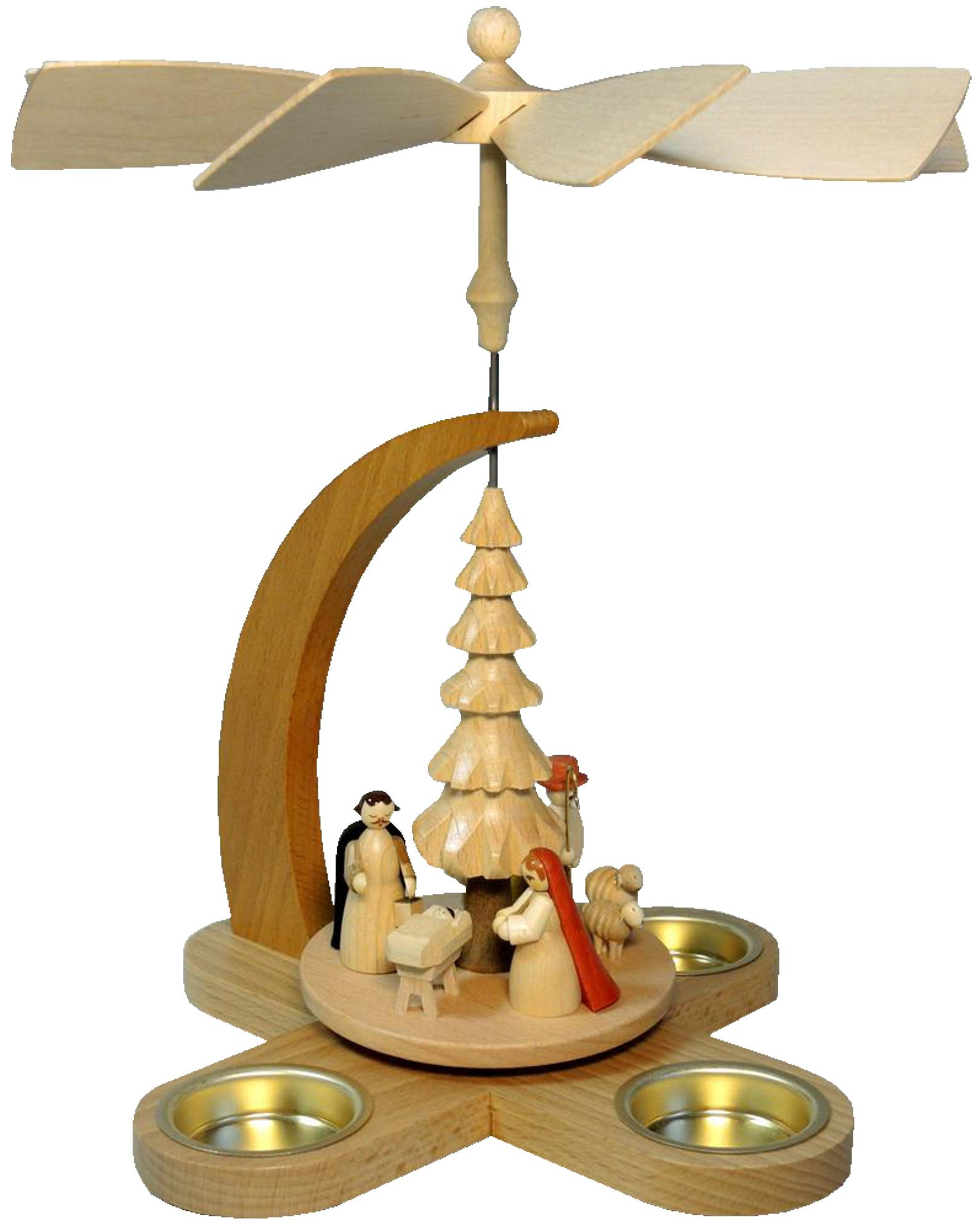 Pyramide Christi Geburt für 3 Teelichter
