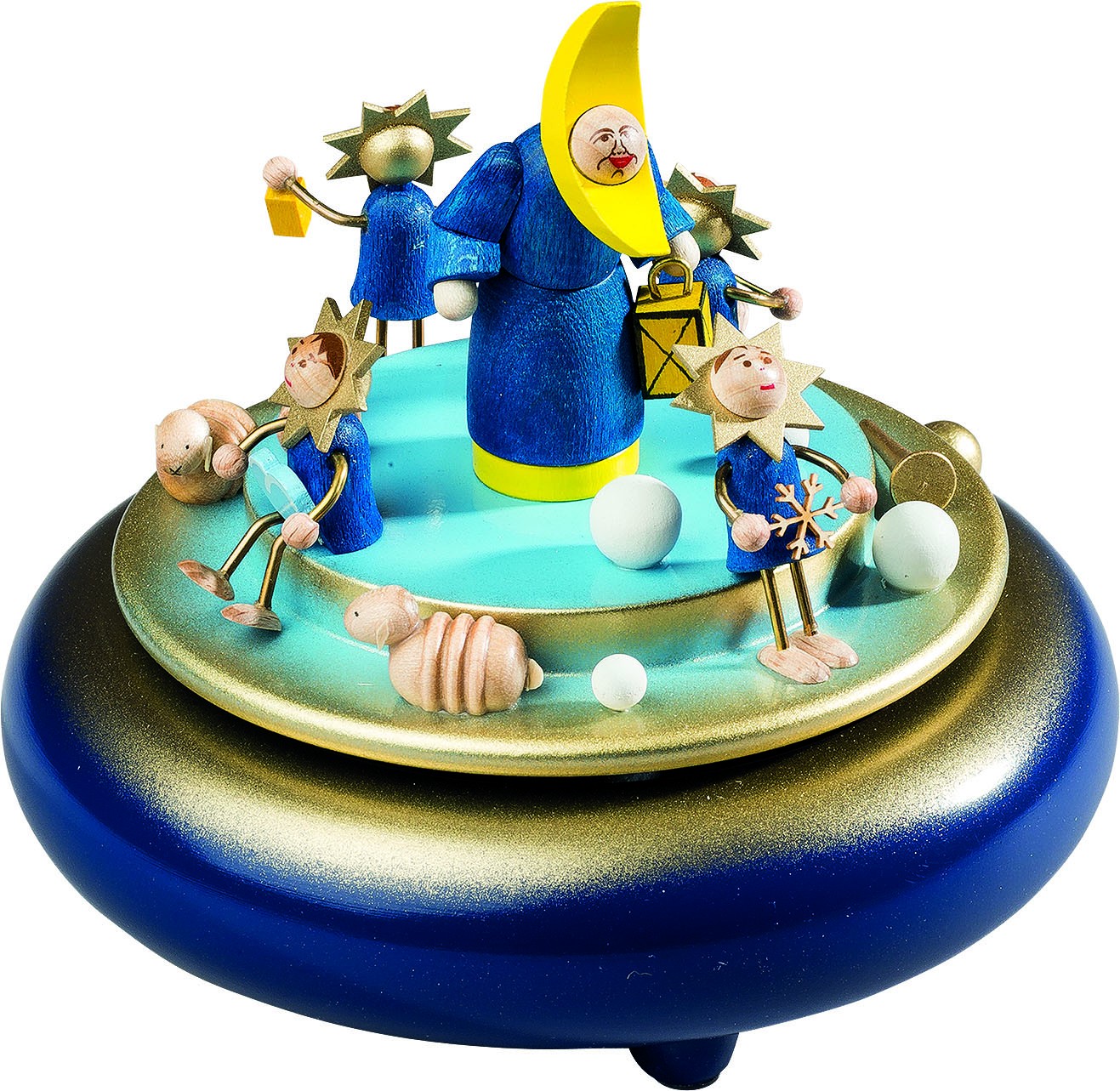 Spieldose Mond mit Sternenquartett, 18er Spw. kleine Nachtm. Spieldose Mond mit Sternenquartett, 18er Spw. kleine Nachtm.