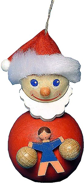 Baumbehang Santa mit Puppe blau Baumbehang Santa mit Puppe blau