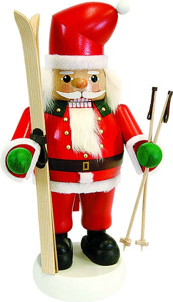 Nussknacker Santa mit Skiern