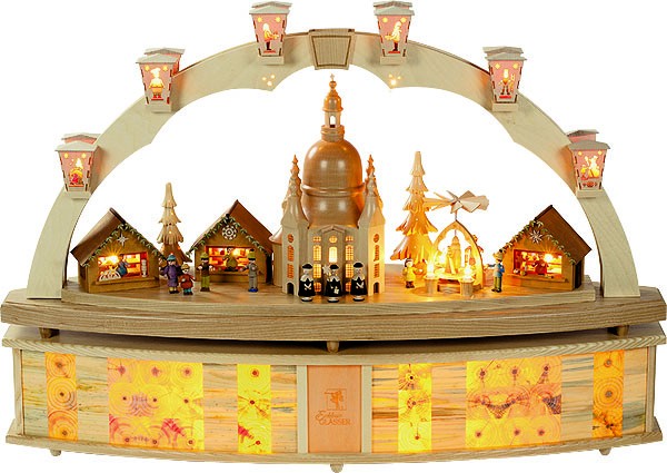 Schwibbogen Dresdner Frauenkirche mit Pyramide, ohne Untersatz Schwibbogen Dresdner Frauenkirche mit Pyramide, ohne Untersatz