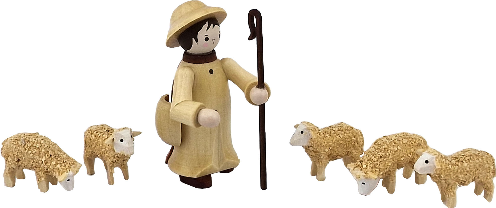 FADEDA Krippenfigur Hirte Mit Schafen - Handbemalt 9cm Für Weihnachtskrippe