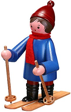 Skifahrer, groß - blau